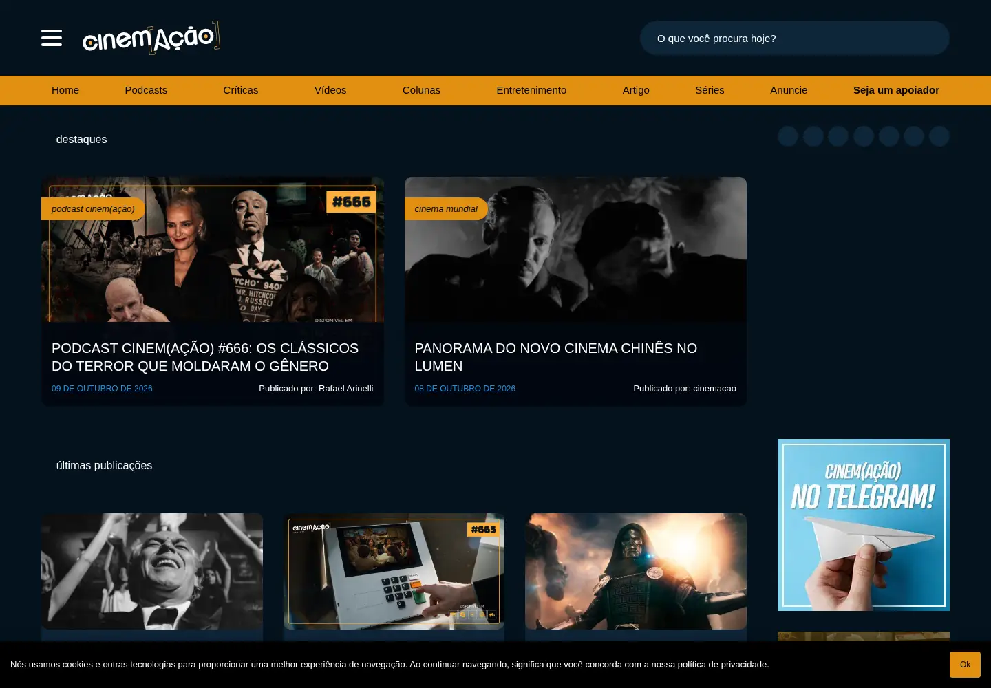 Screenshot of cinemacao.com