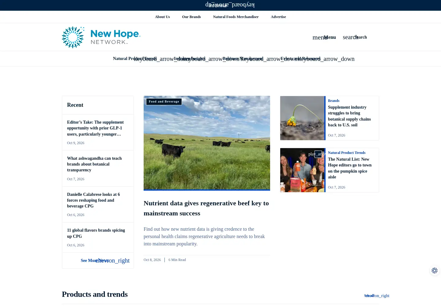 Captured homepage of newhope.com in the current scan