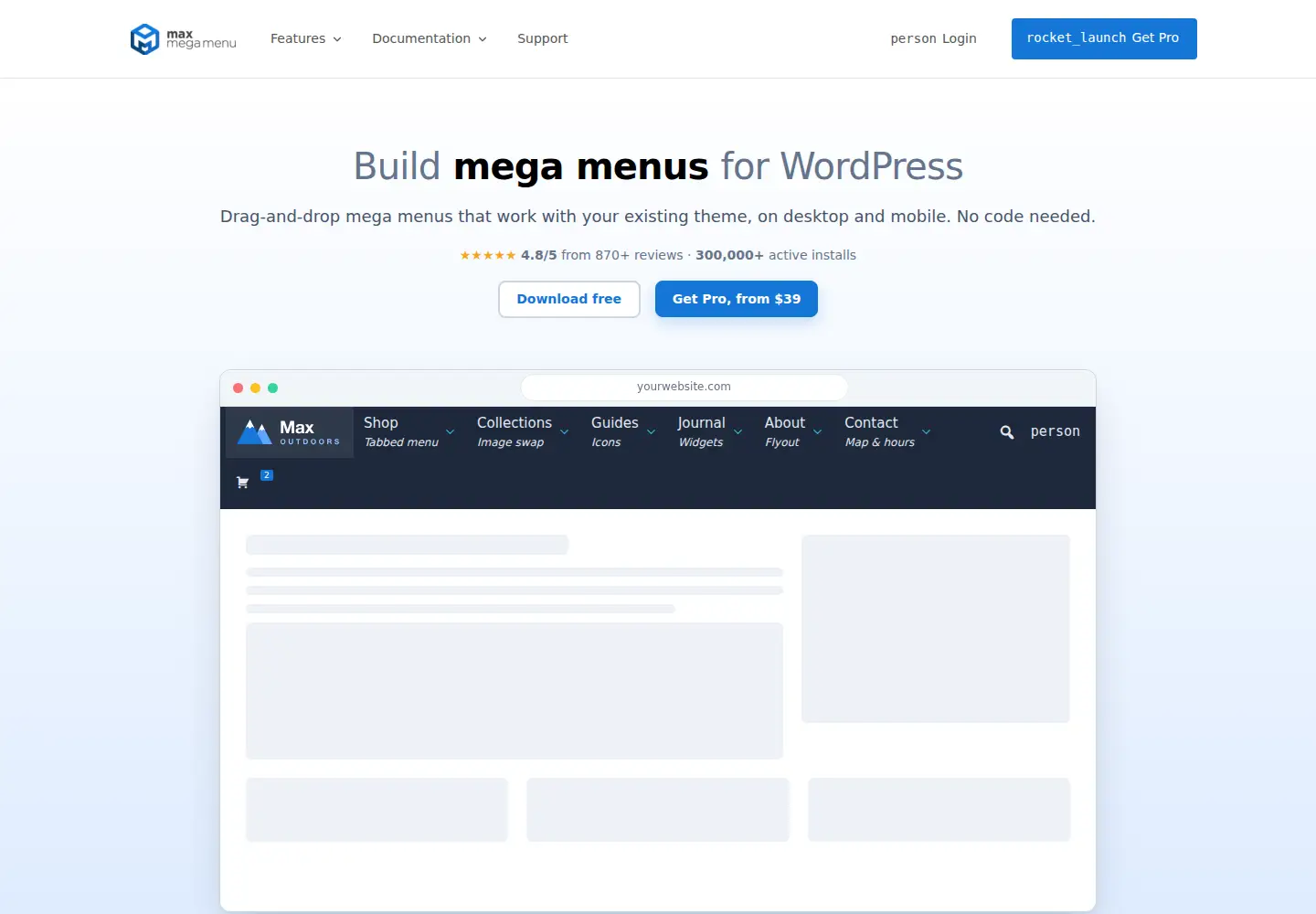 Screenshot of megamenu.com