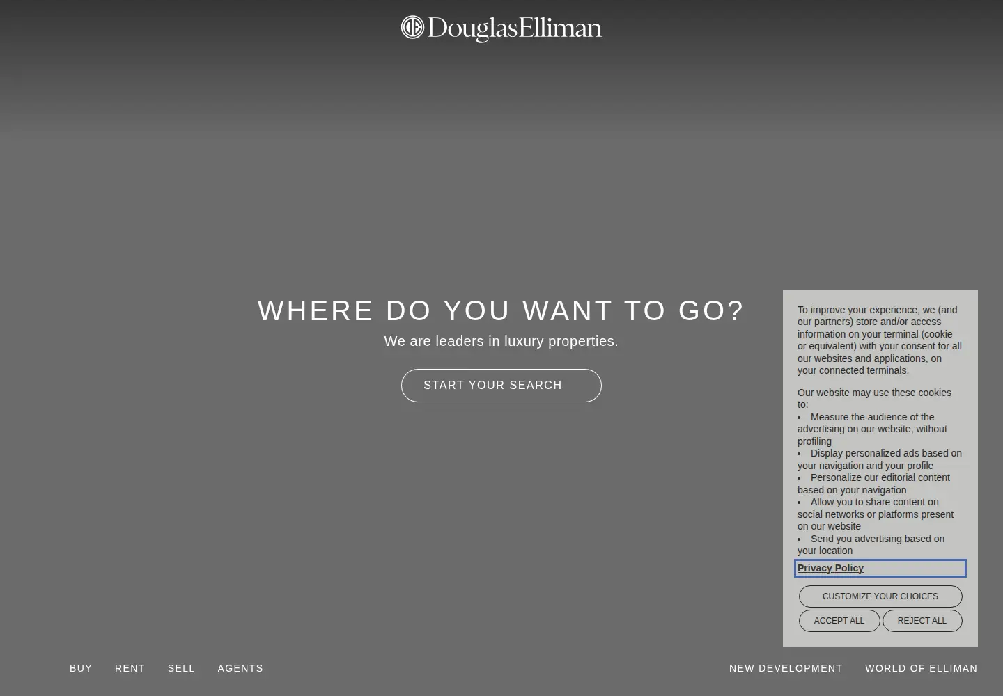 Captured homepage of elliman.com in the current scan