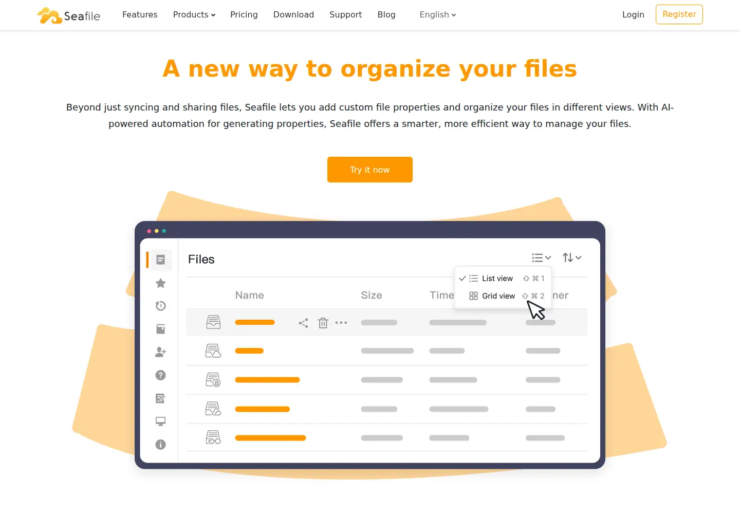 Screenshot of seafile.com