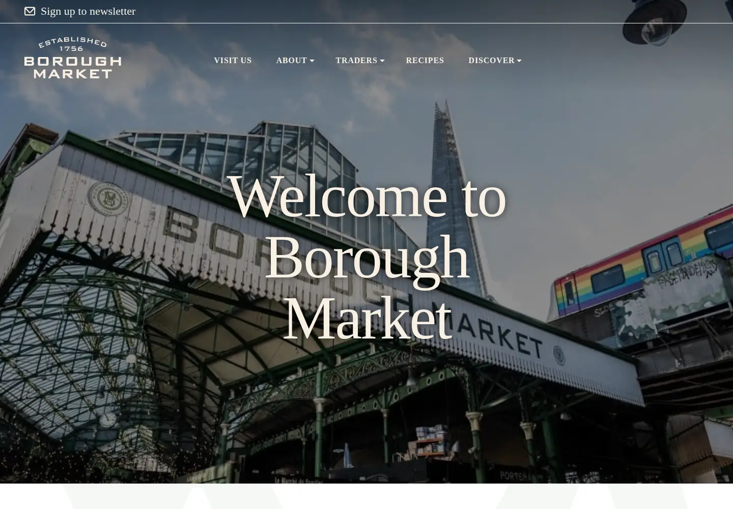 Screenshot of boroughmarket.org.uk