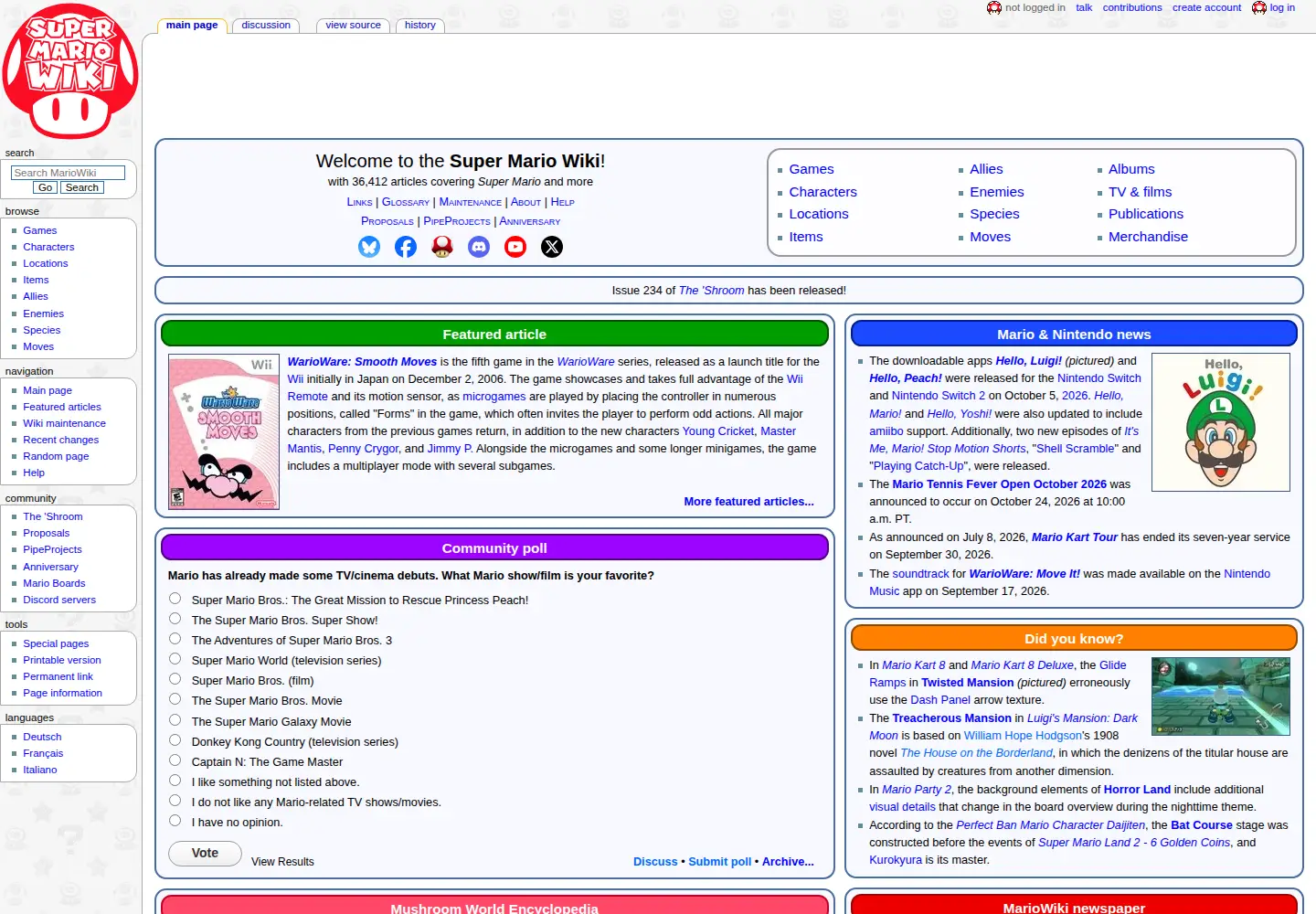 Screenshot of mariowiki.com