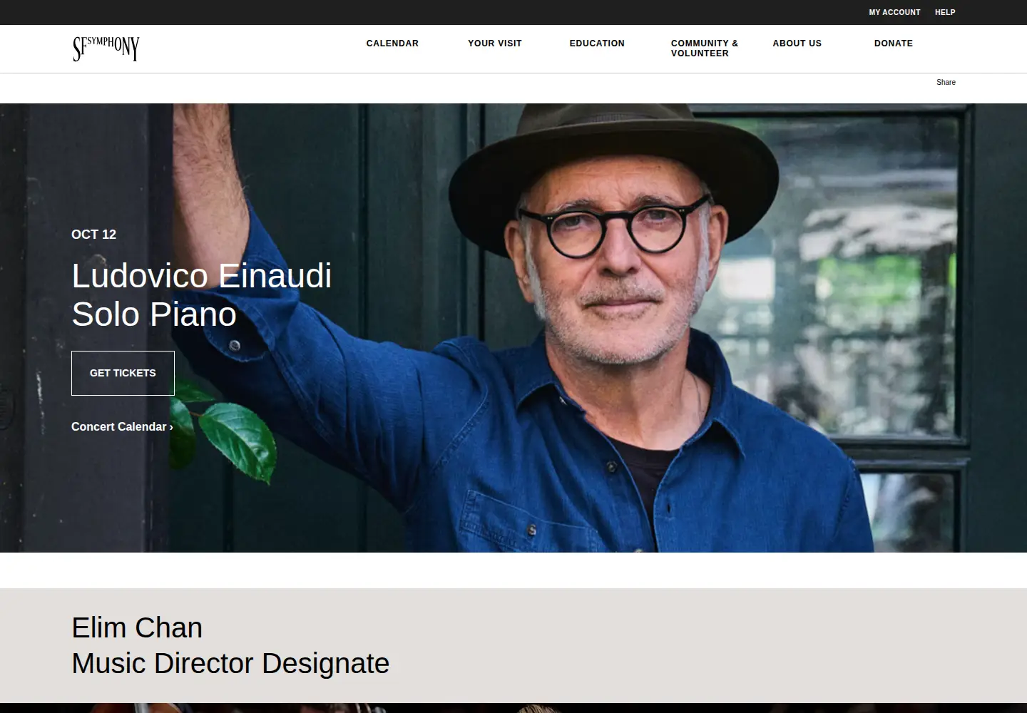 Screenshot of sfsymphony.org