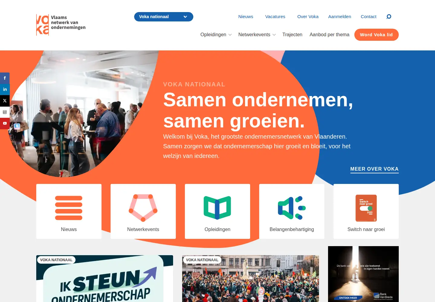 Captured homepage of voka.be in the current scan