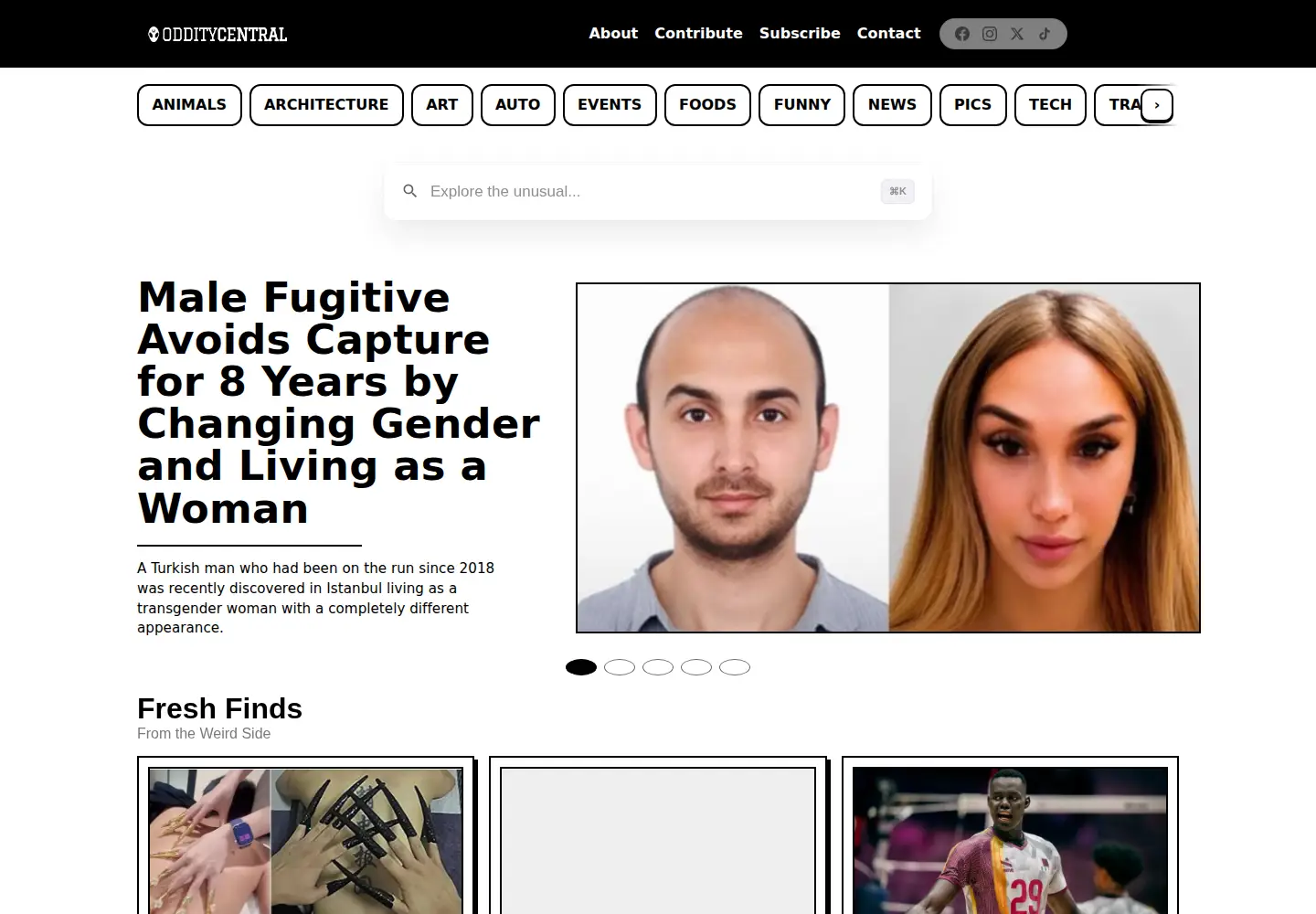 Screenshot of odditycentral.com