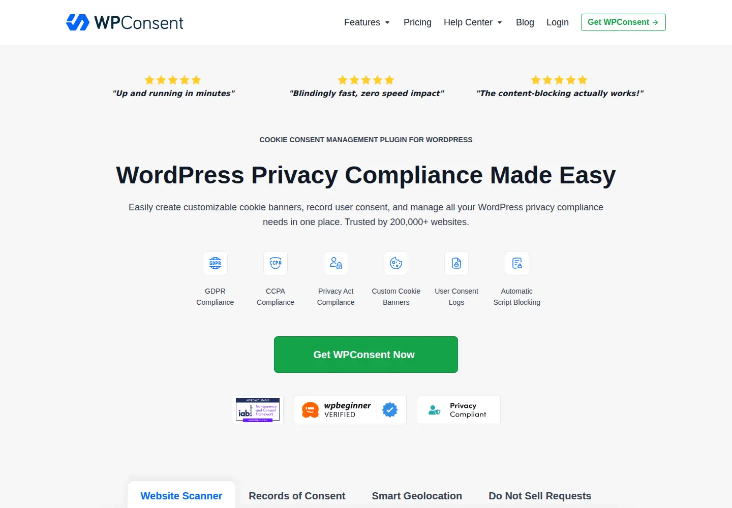 Screenshot of wpconsent.com