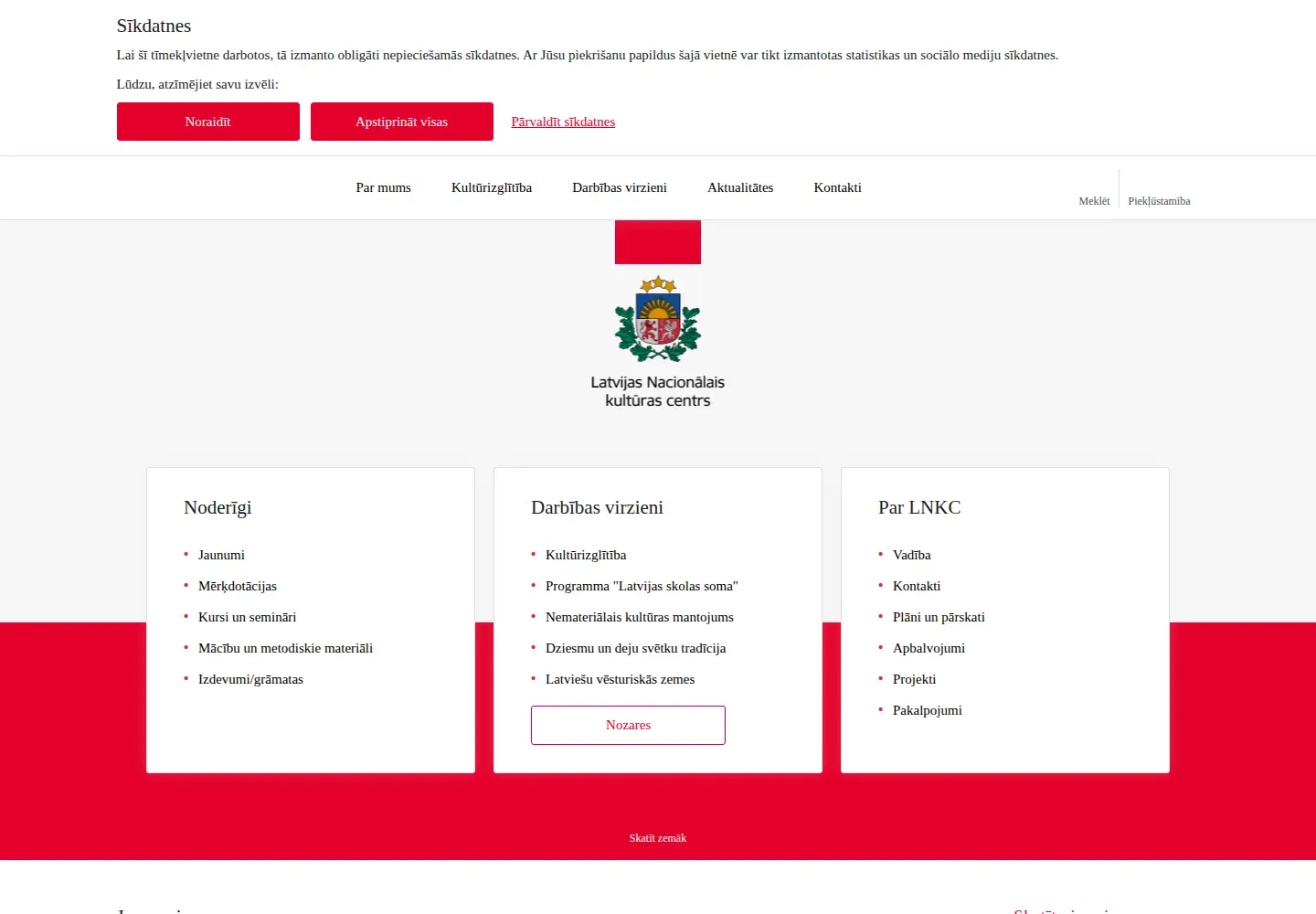 Screenshot of lnkc.gov.lv