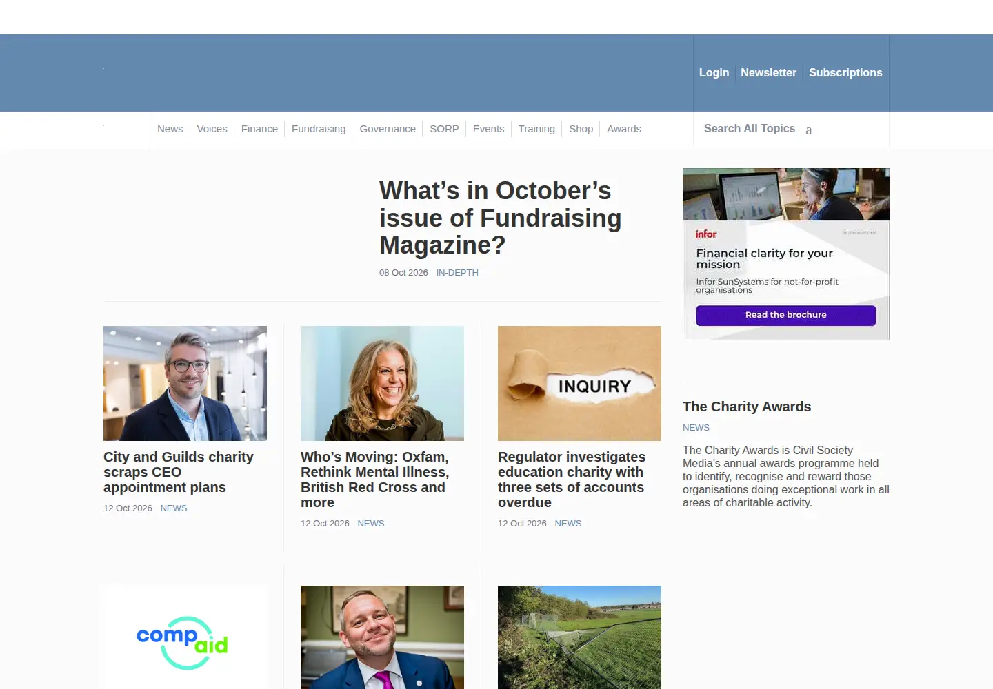 Screenshot of civilsociety.co.uk