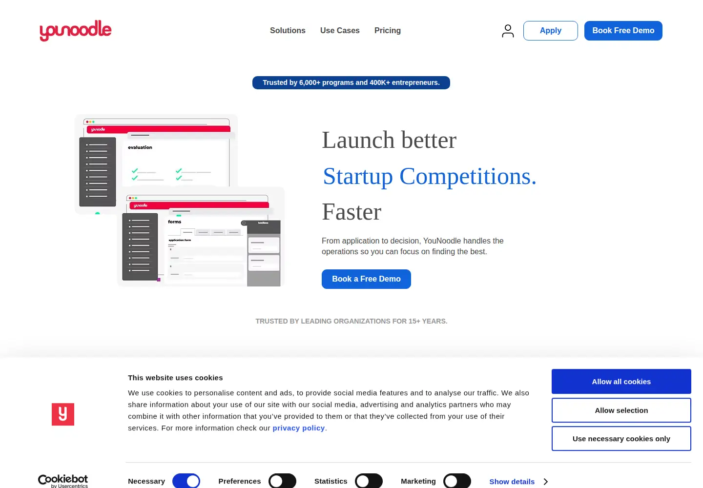 Screenshot of younoodle.com