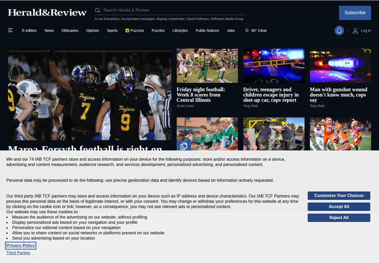 Screenshot of herald-review.com