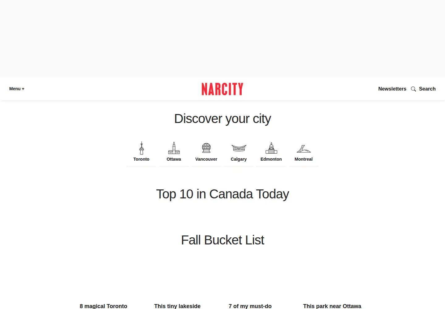 Screenshot of narcity.com