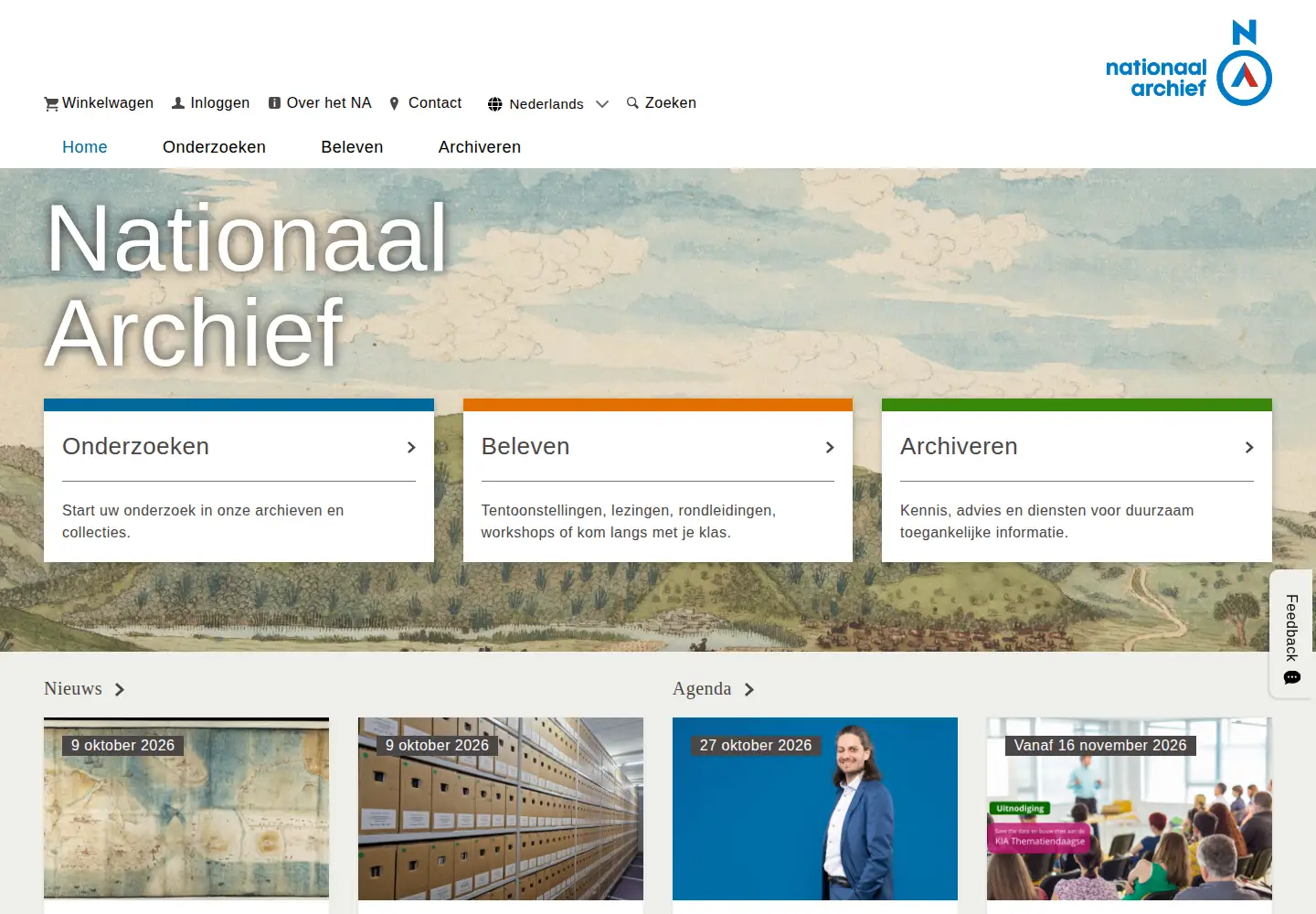 Screenshot of nationaalarchief.nl