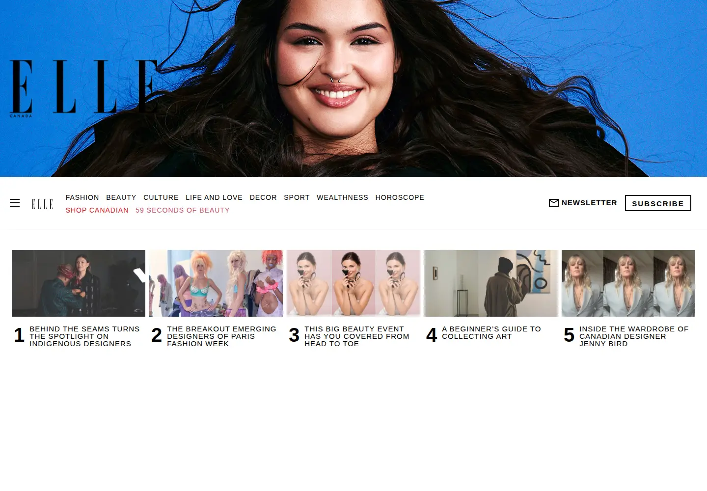 Captured homepage of ellecanada.com in the current scan