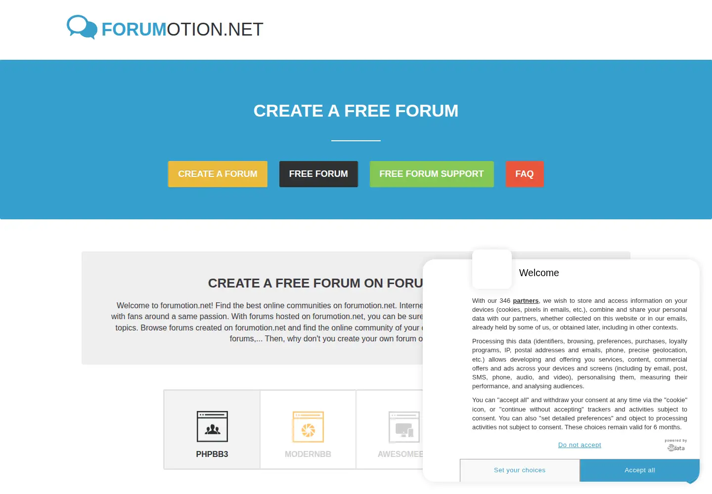 Screenshot of forumotion.net