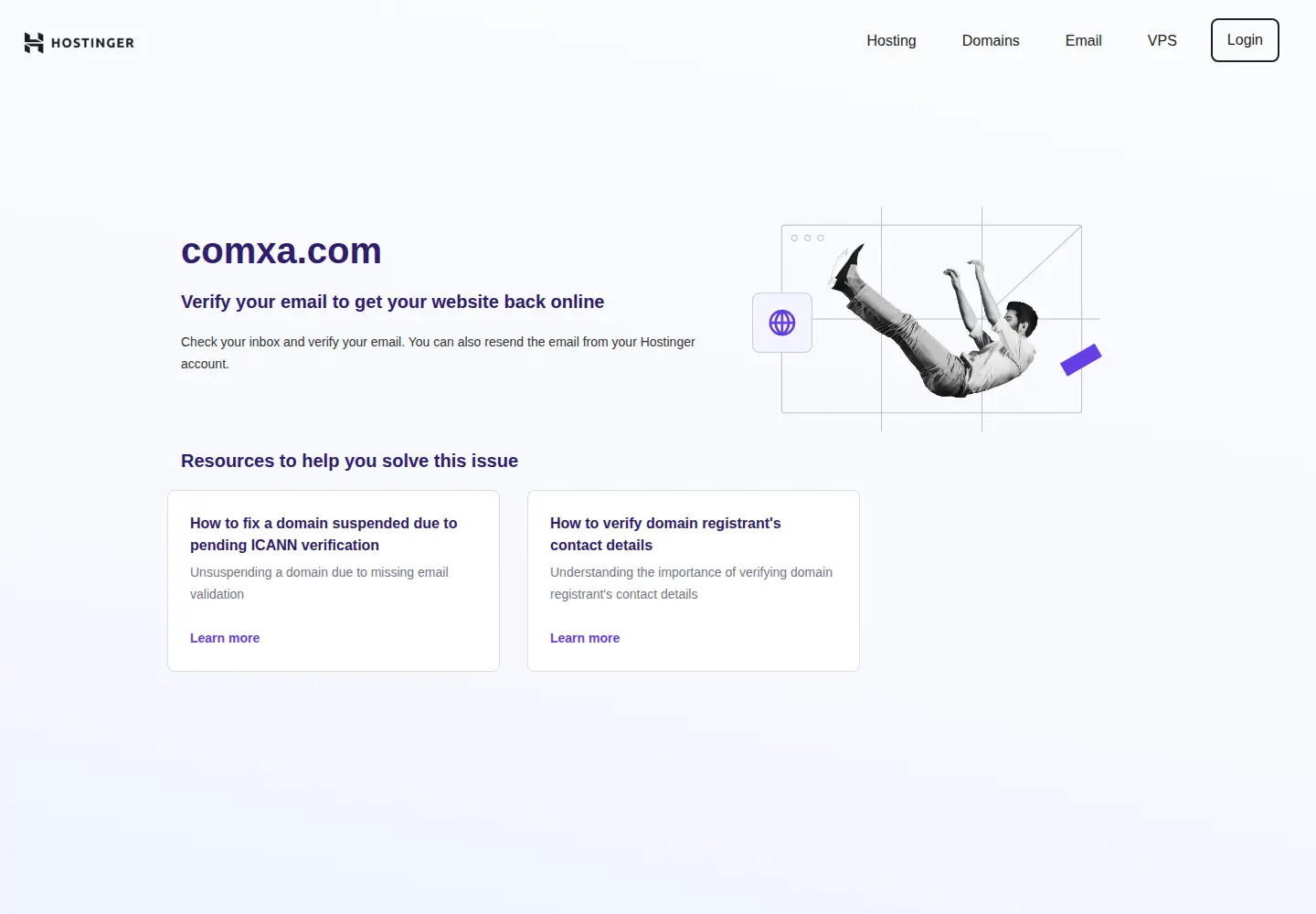 Captured homepage of comxa.com in the current scan