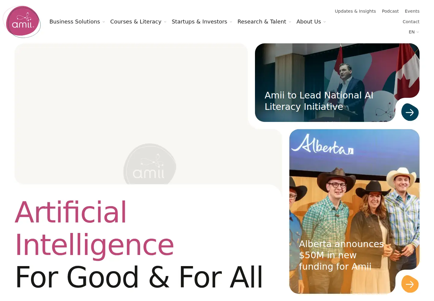 Screenshot of amii.ca