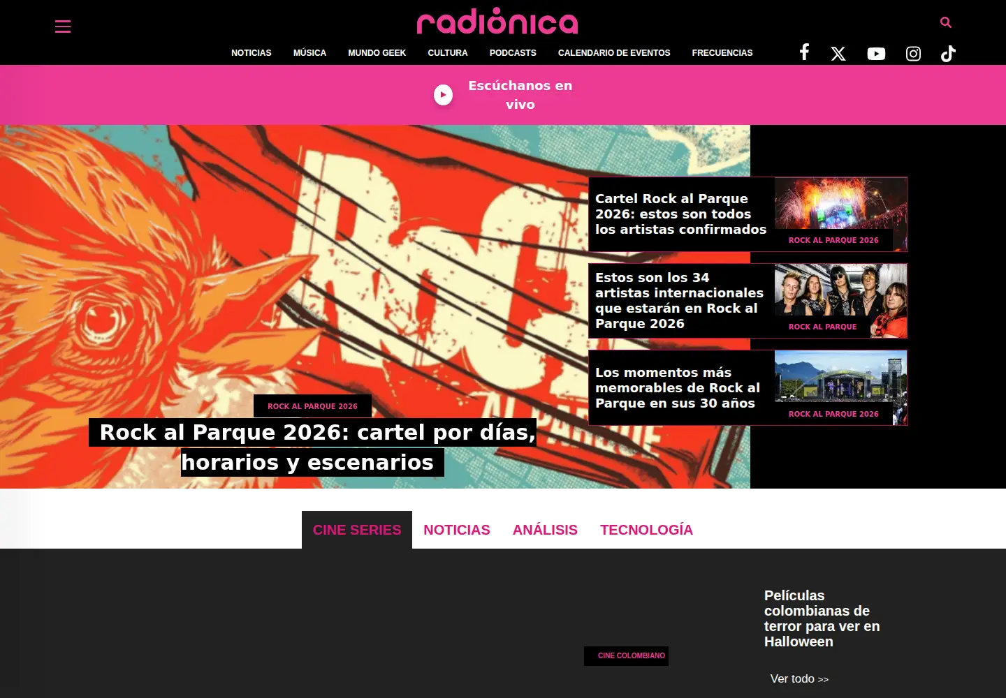 Captured homepage of radionica.rocks in the current scan