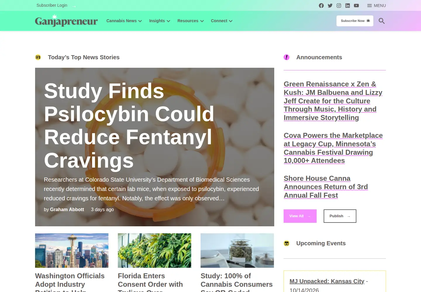 Screenshot of ganjapreneur.com