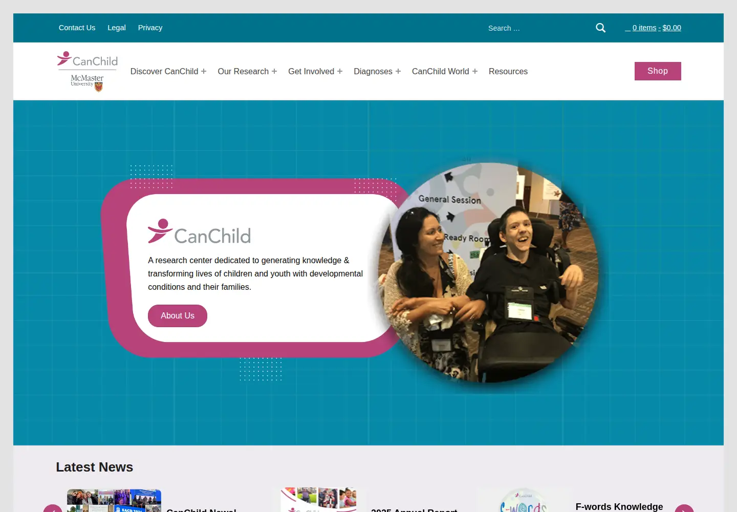 Screenshot of canchild.ca