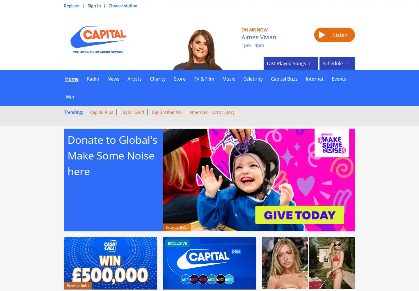 Screenshot of capitalfm.com