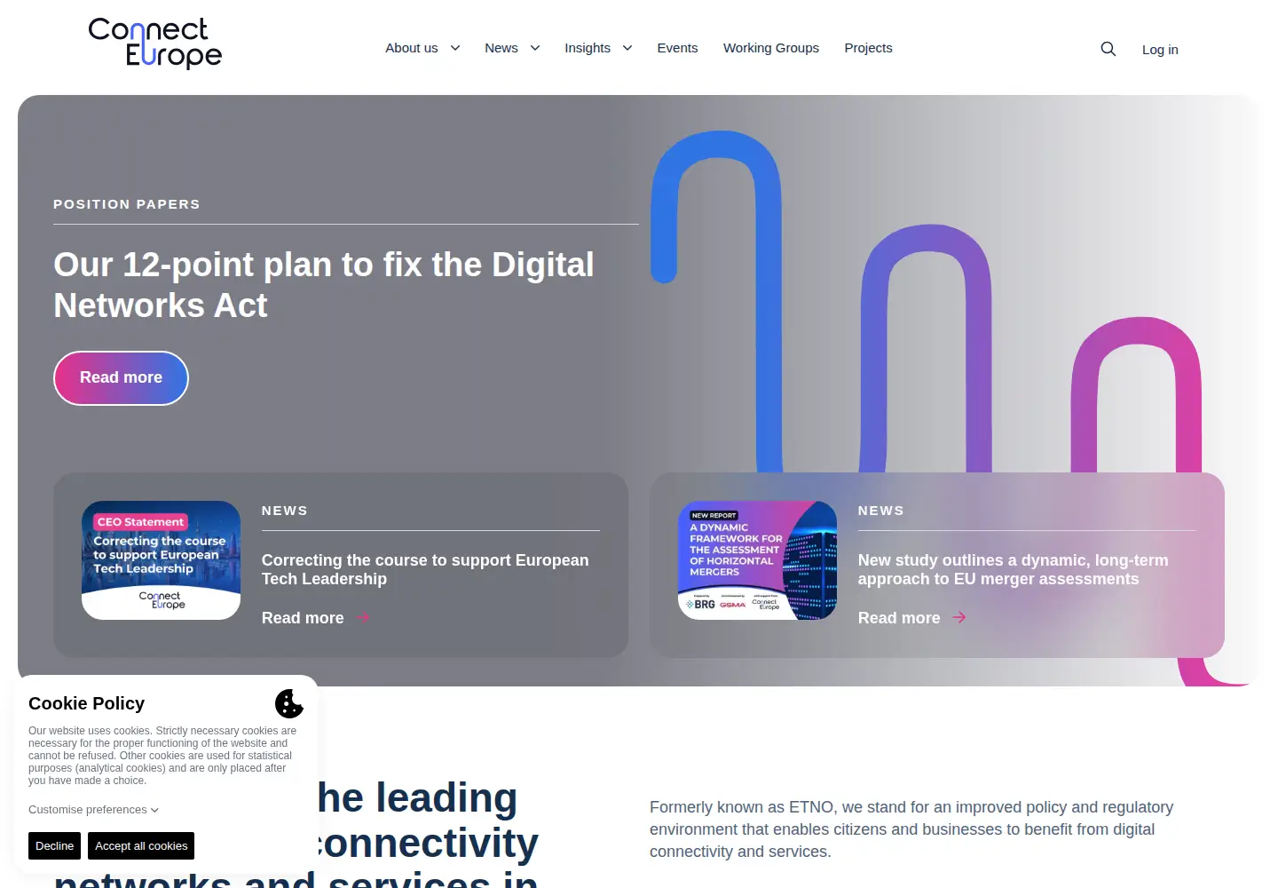 Screenshot of etno.eu