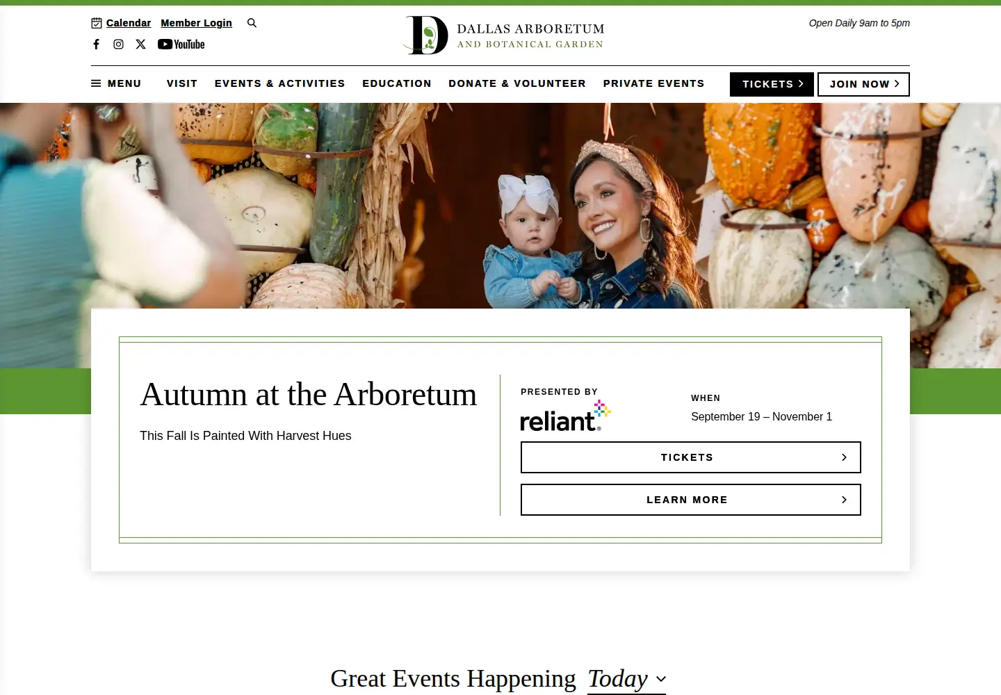 Screenshot of dallasarboretum.org