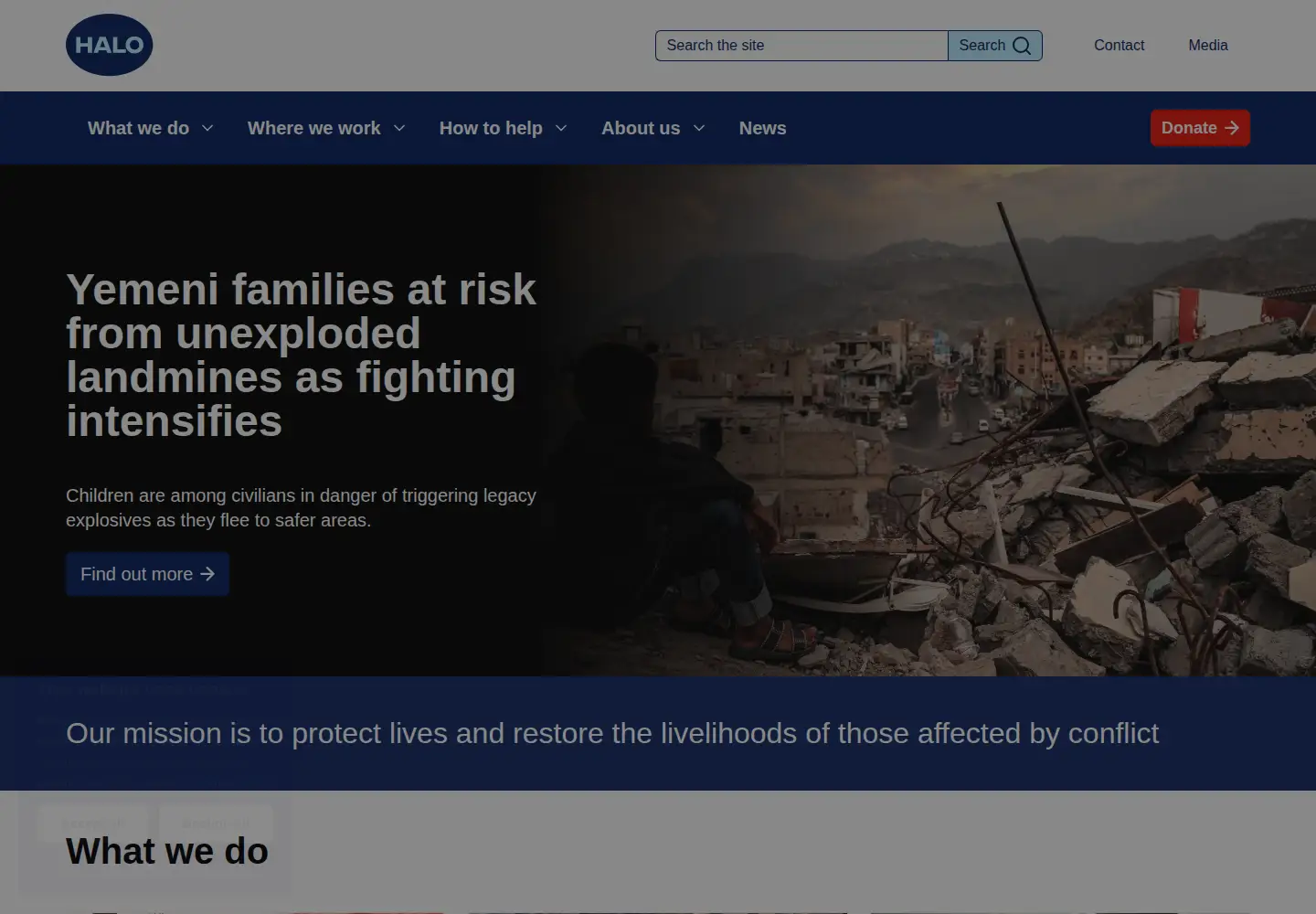 Screenshot of halotrust.org