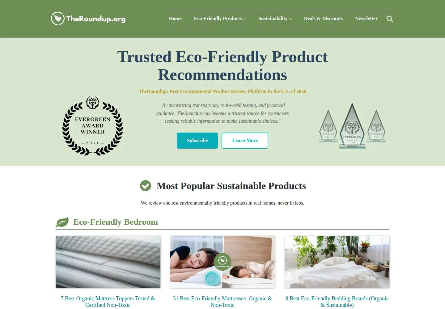 Screenshot of theroundup.org