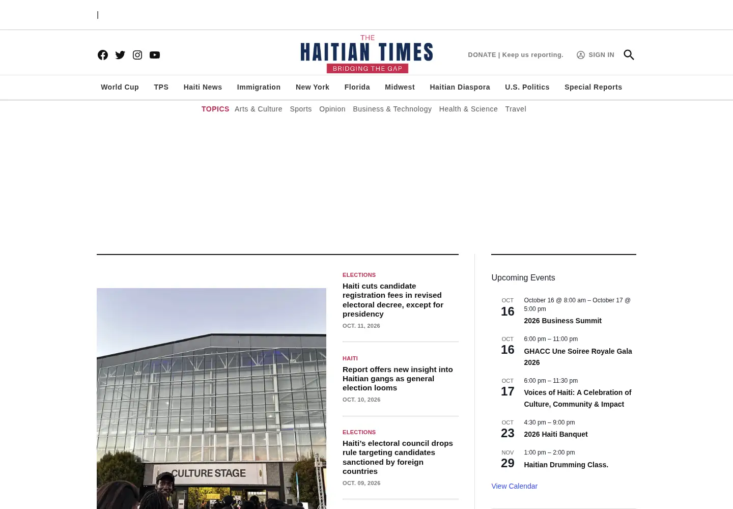Screenshot of haitiantimes.com