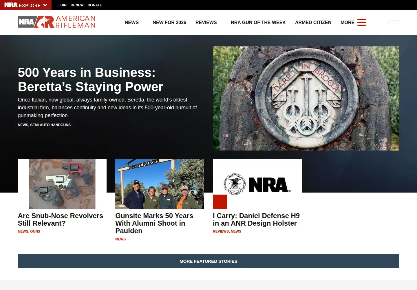 Screenshot of americanrifleman.org