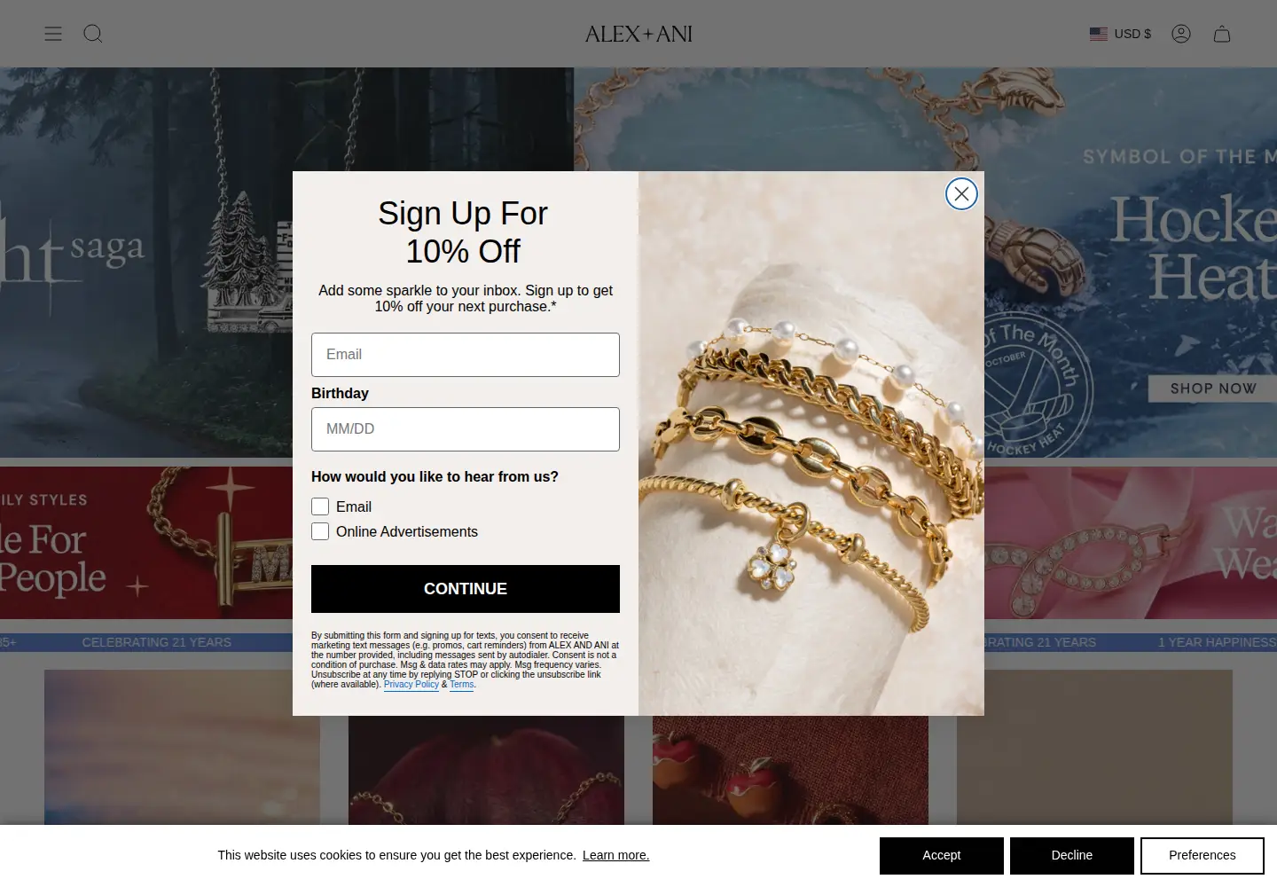 Screenshot of alexandani.com