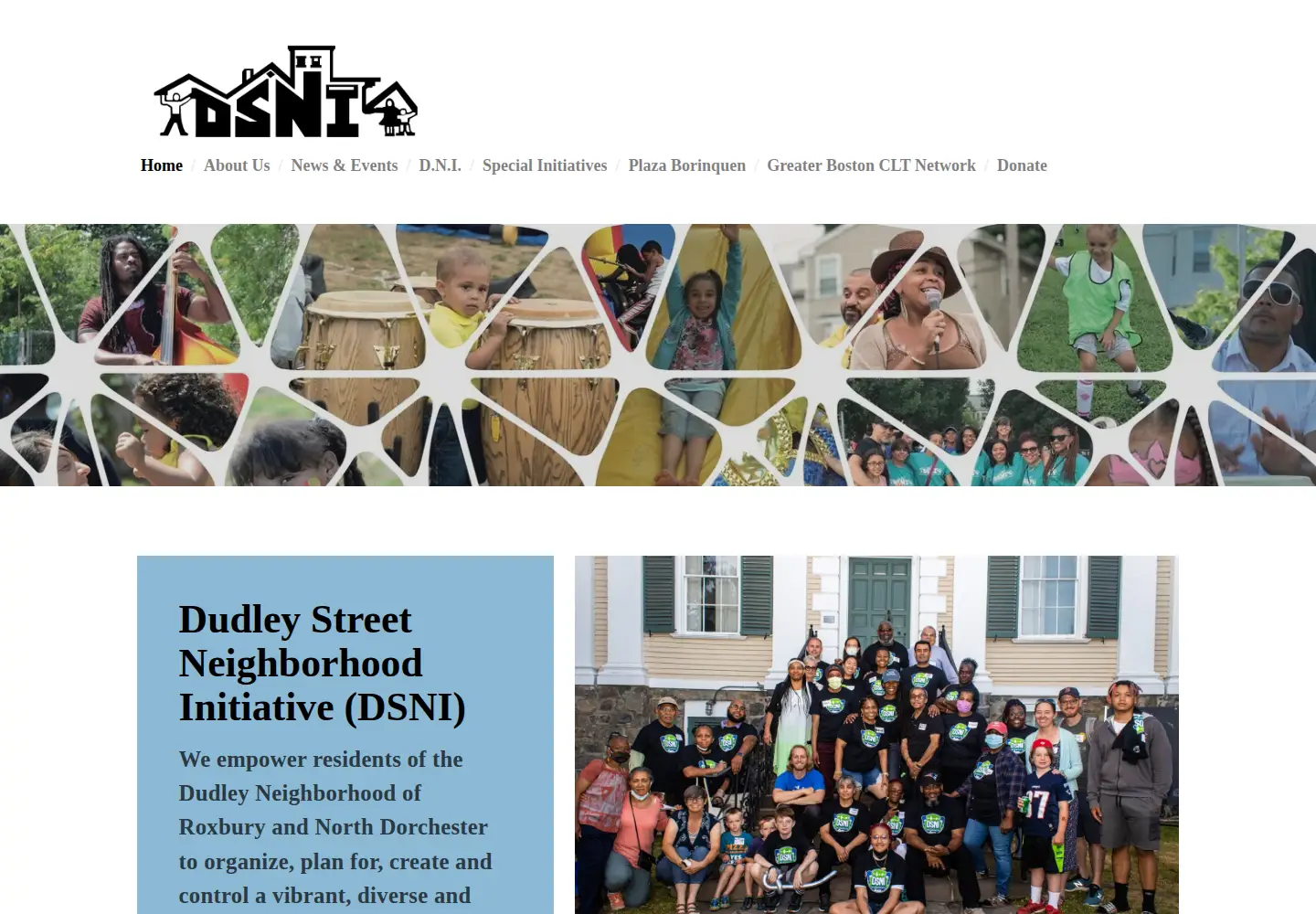 Captured homepage of dsni.org in the current scan