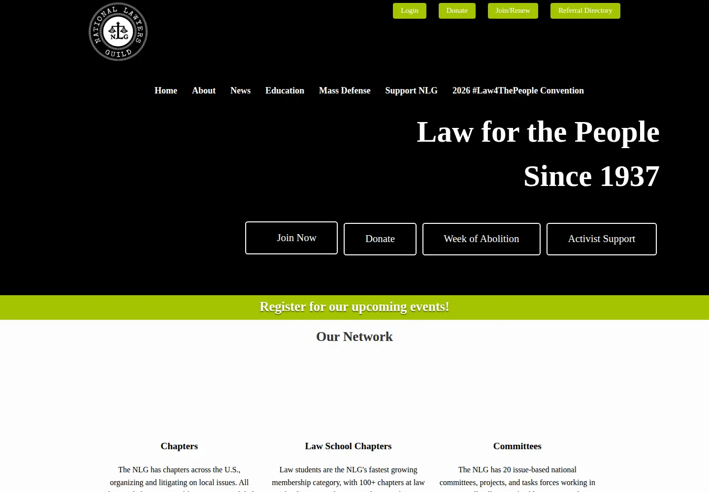Screenshot of nlg.org