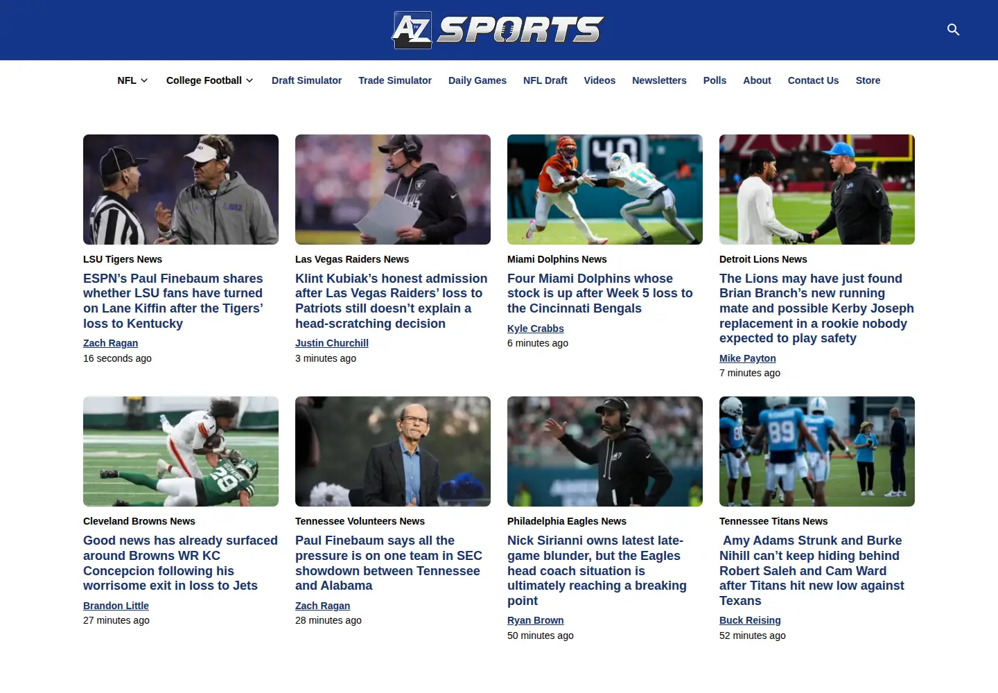 Screenshot of atozsports.com