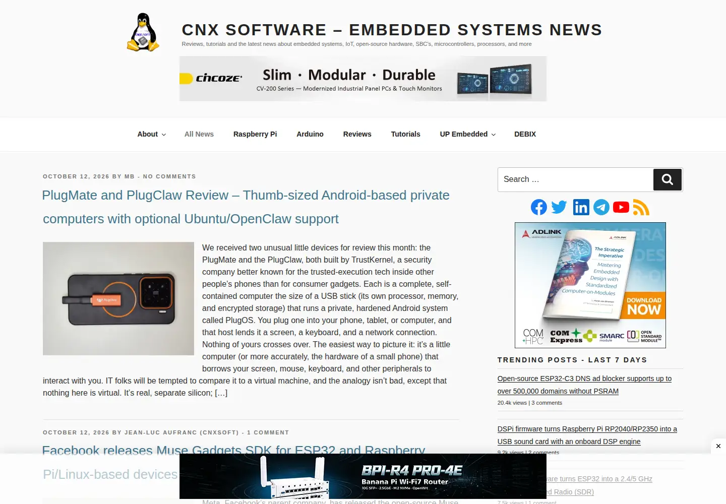 Screenshot of cnx-software.com