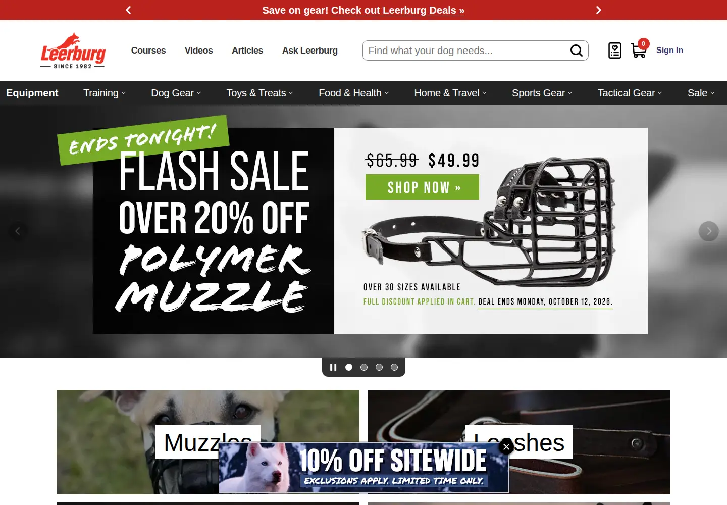 Screenshot of leerburg.com