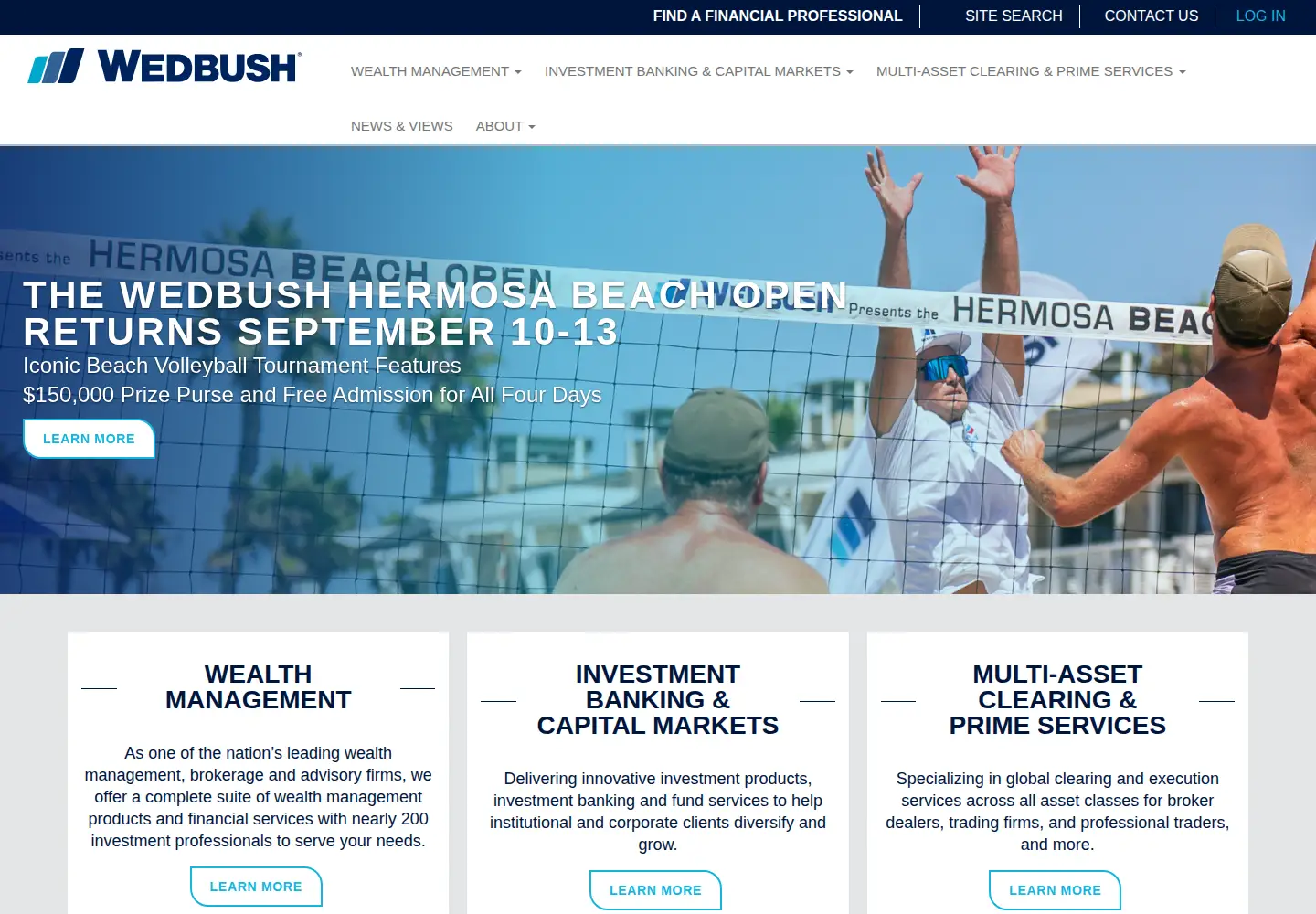 Captured homepage of wedbush.com in the current scan