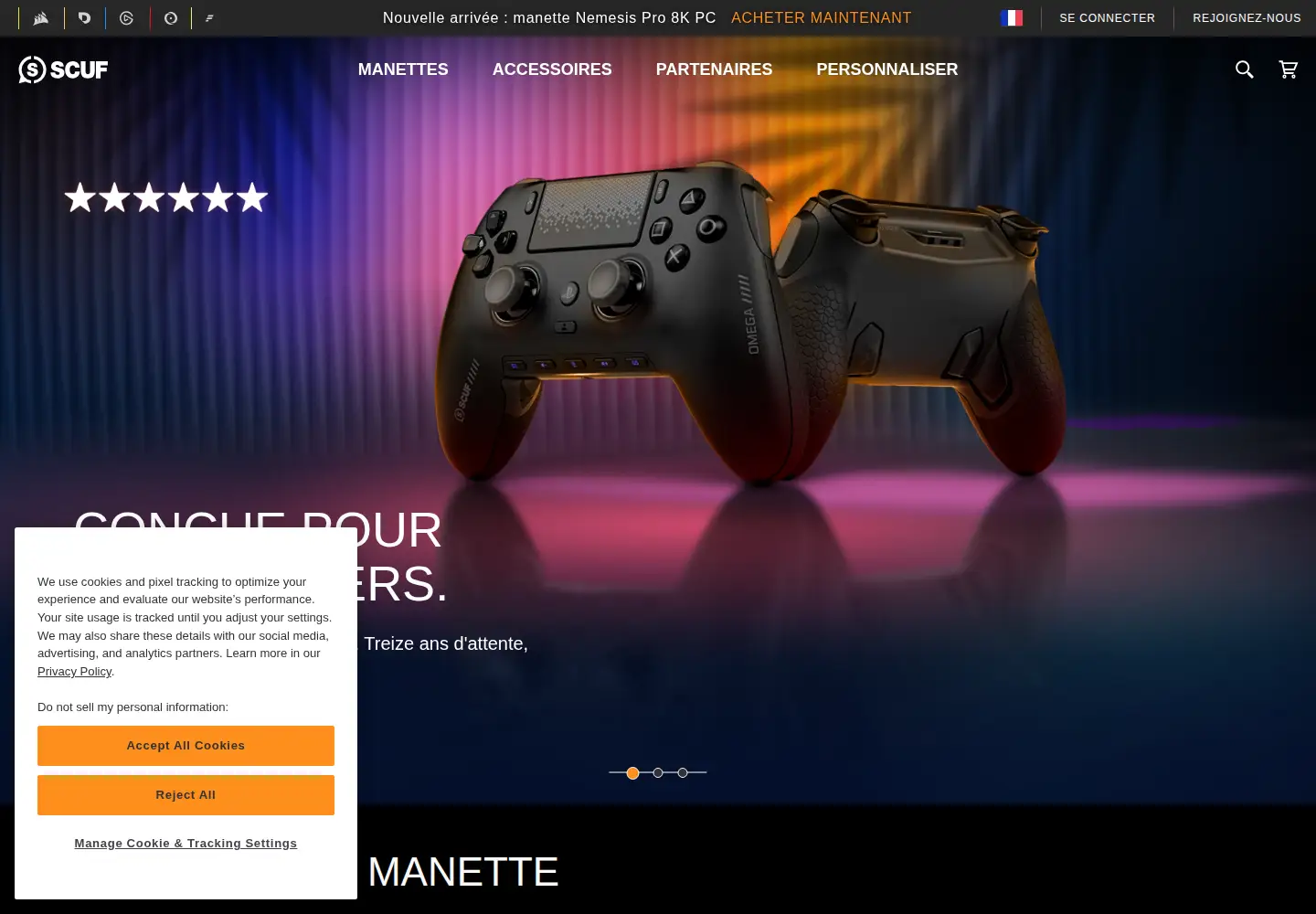 Screenshot of scufgaming.com