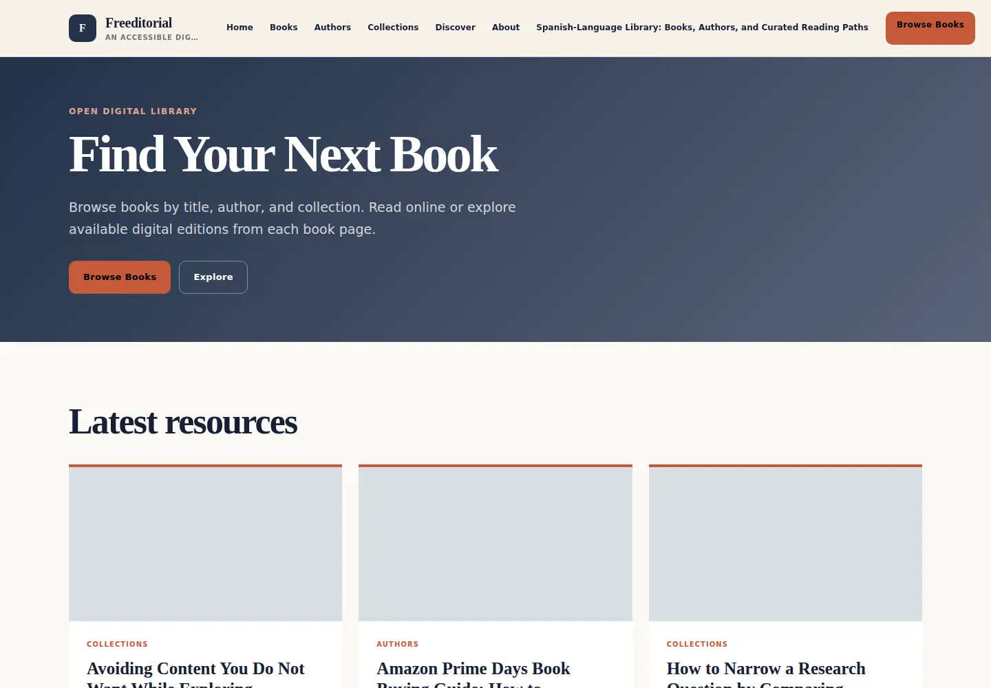 Screenshot of freeditorial.com