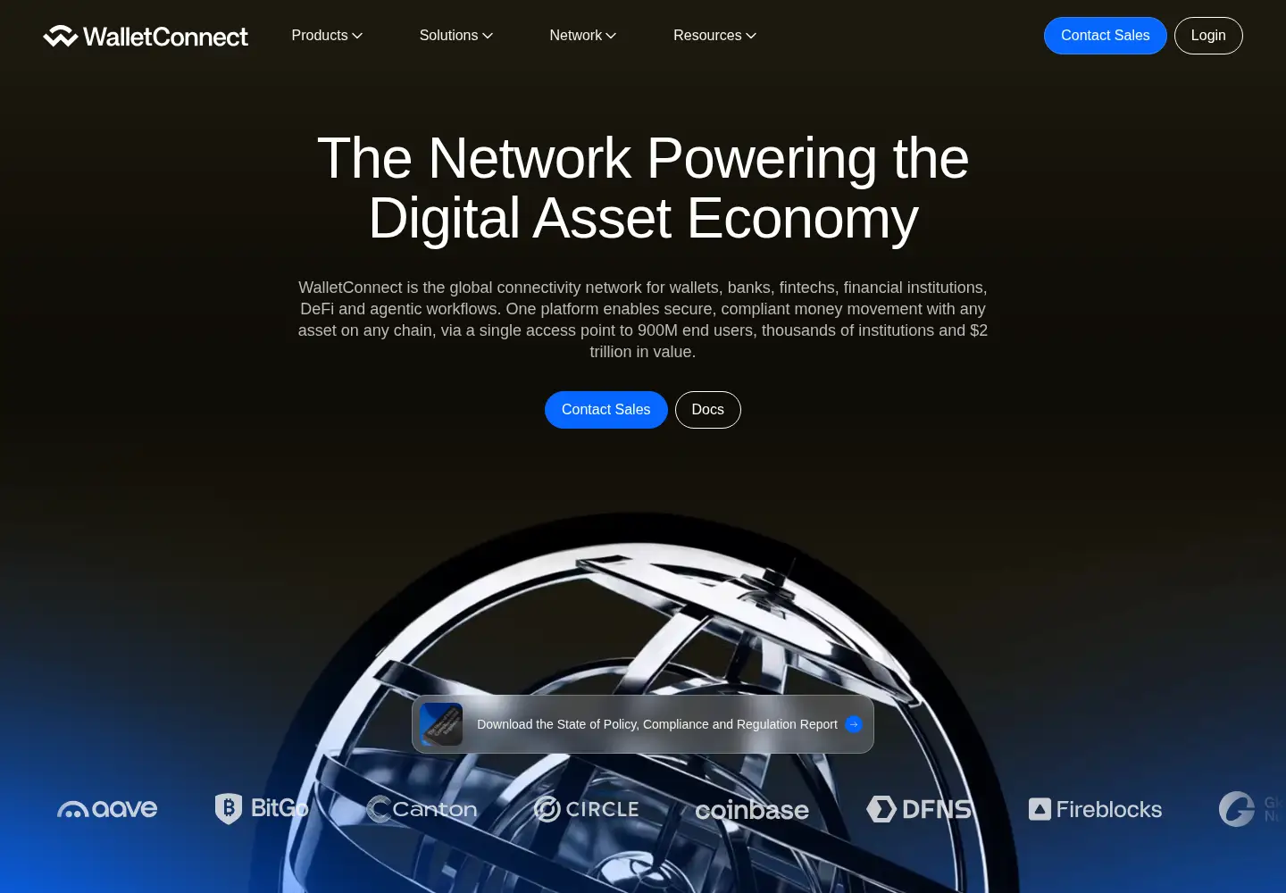 Captured homepage of walletconnect.com in the current scan