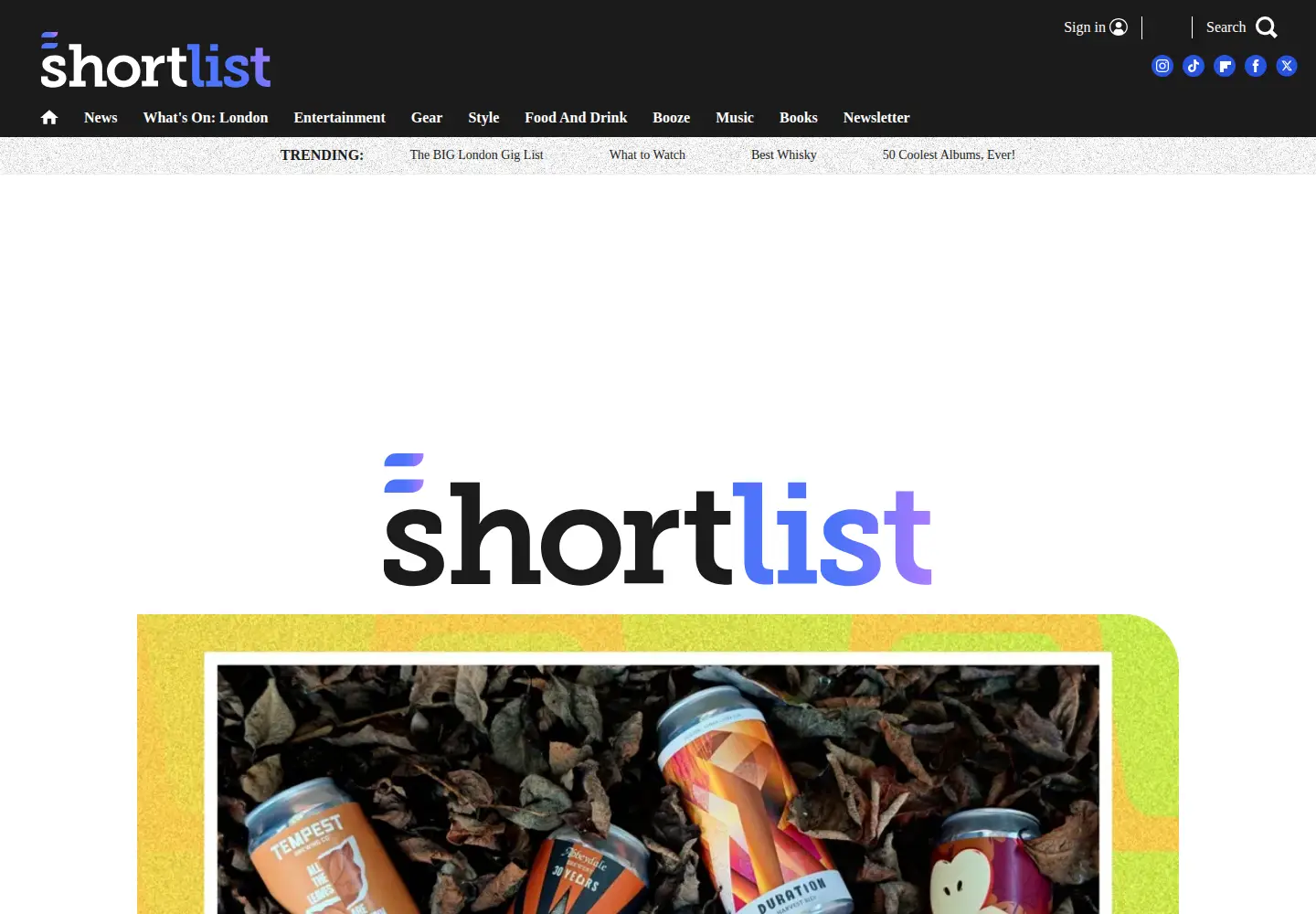 Screenshot of shortlist.com