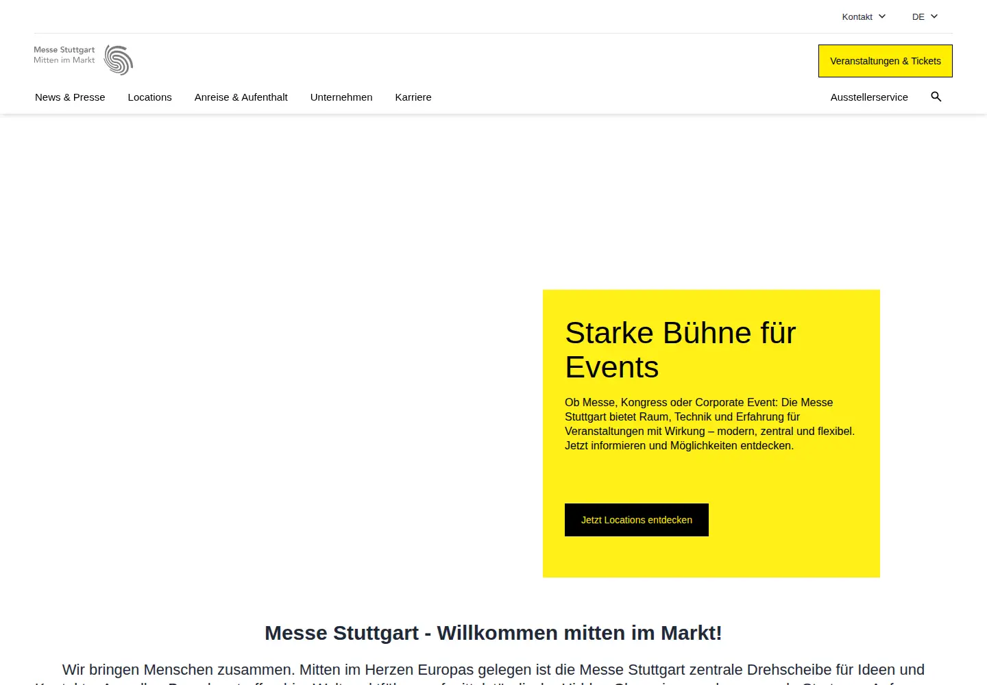 Screenshot of messe-stuttgart.de