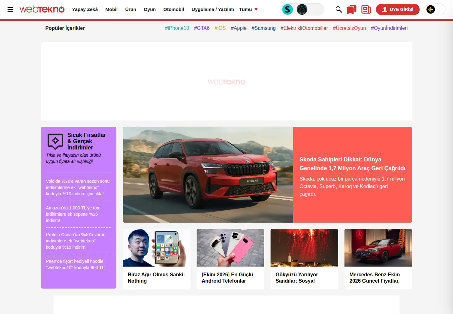 Screenshot of webtekno.com