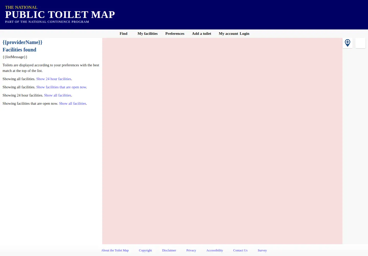 Screenshot of toiletmap.gov.au