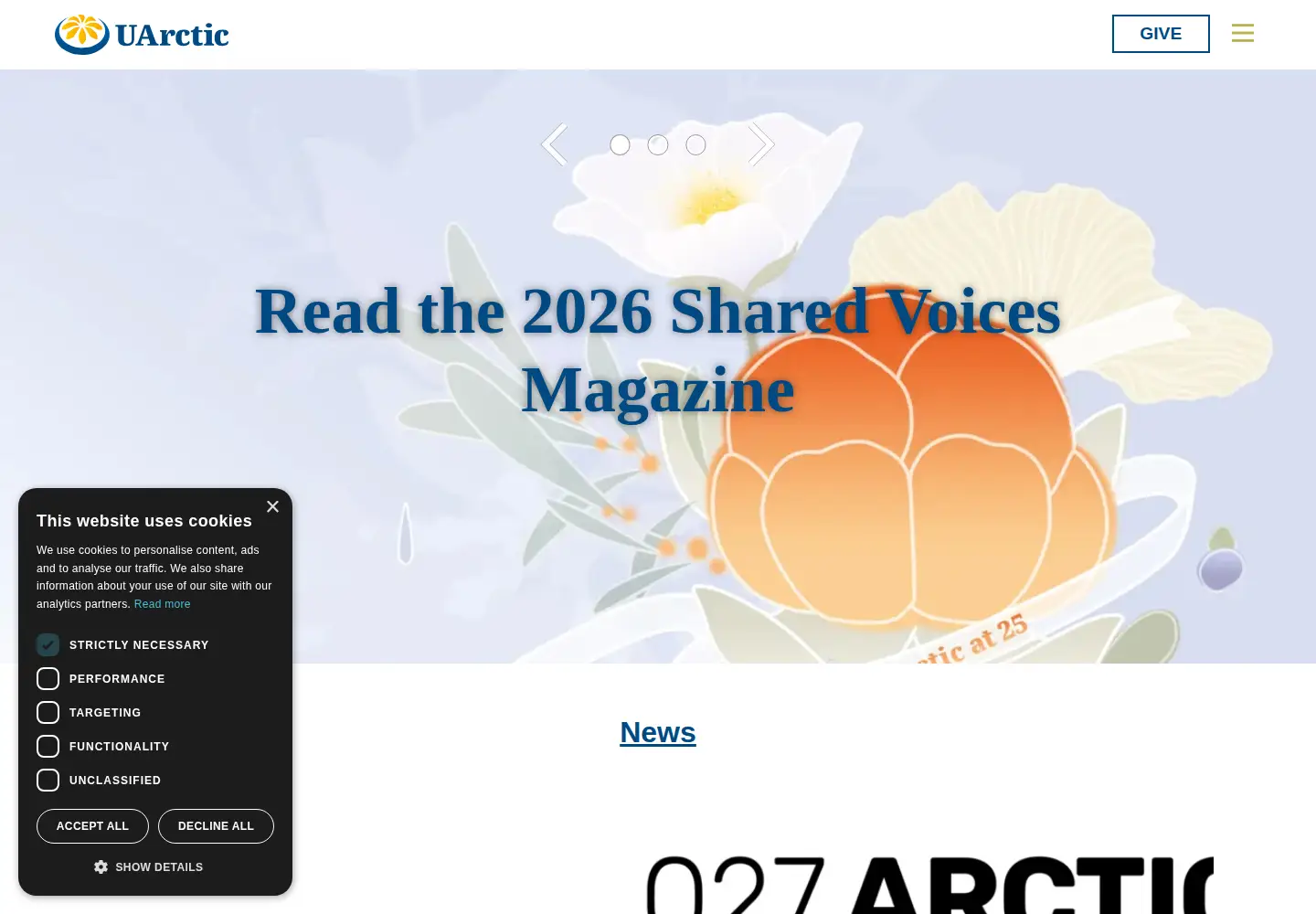 Screenshot of uarctic.org