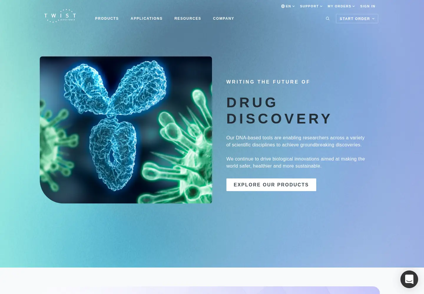 Screenshot of twistbioscience.com