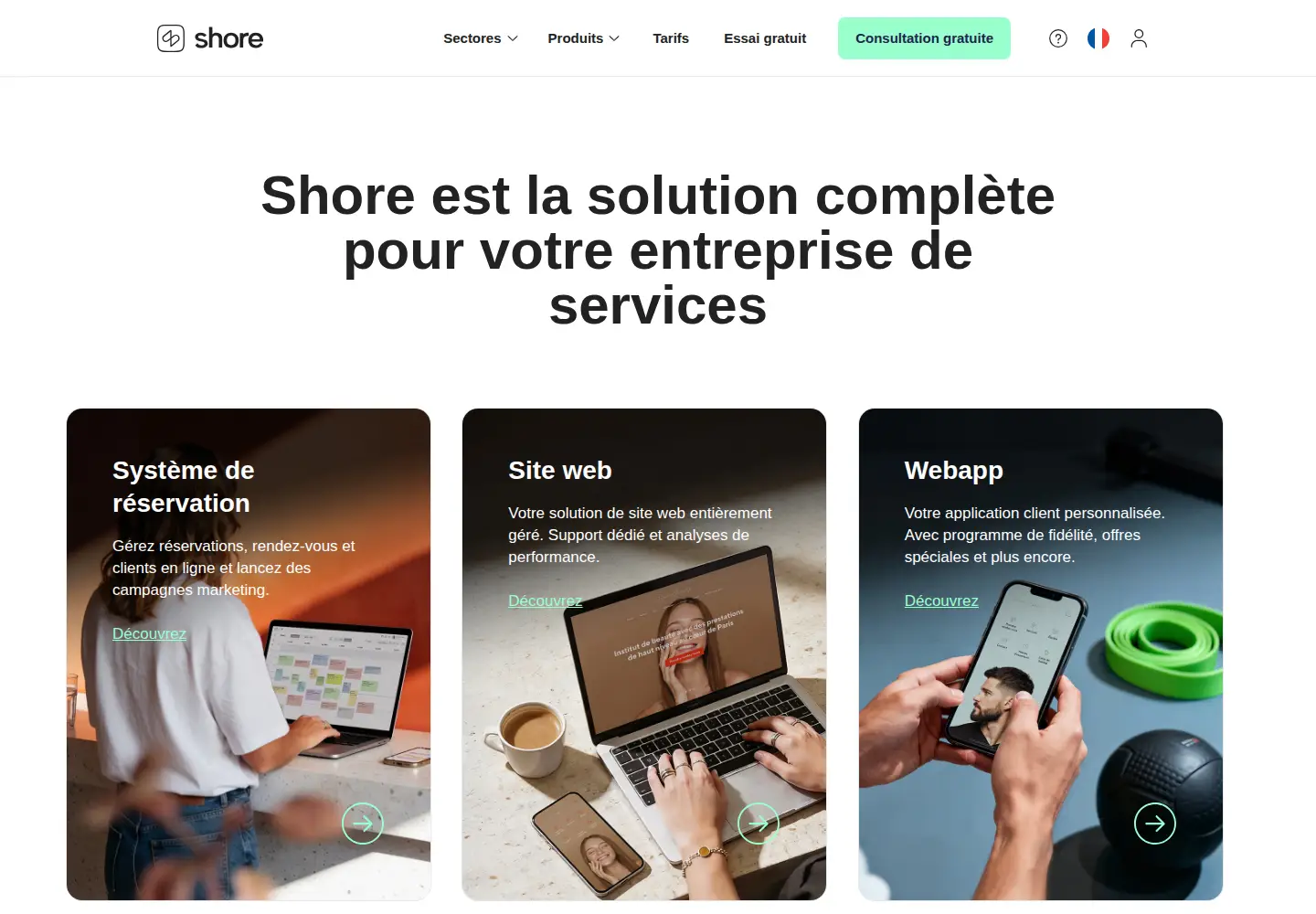 Screenshot of shore.com