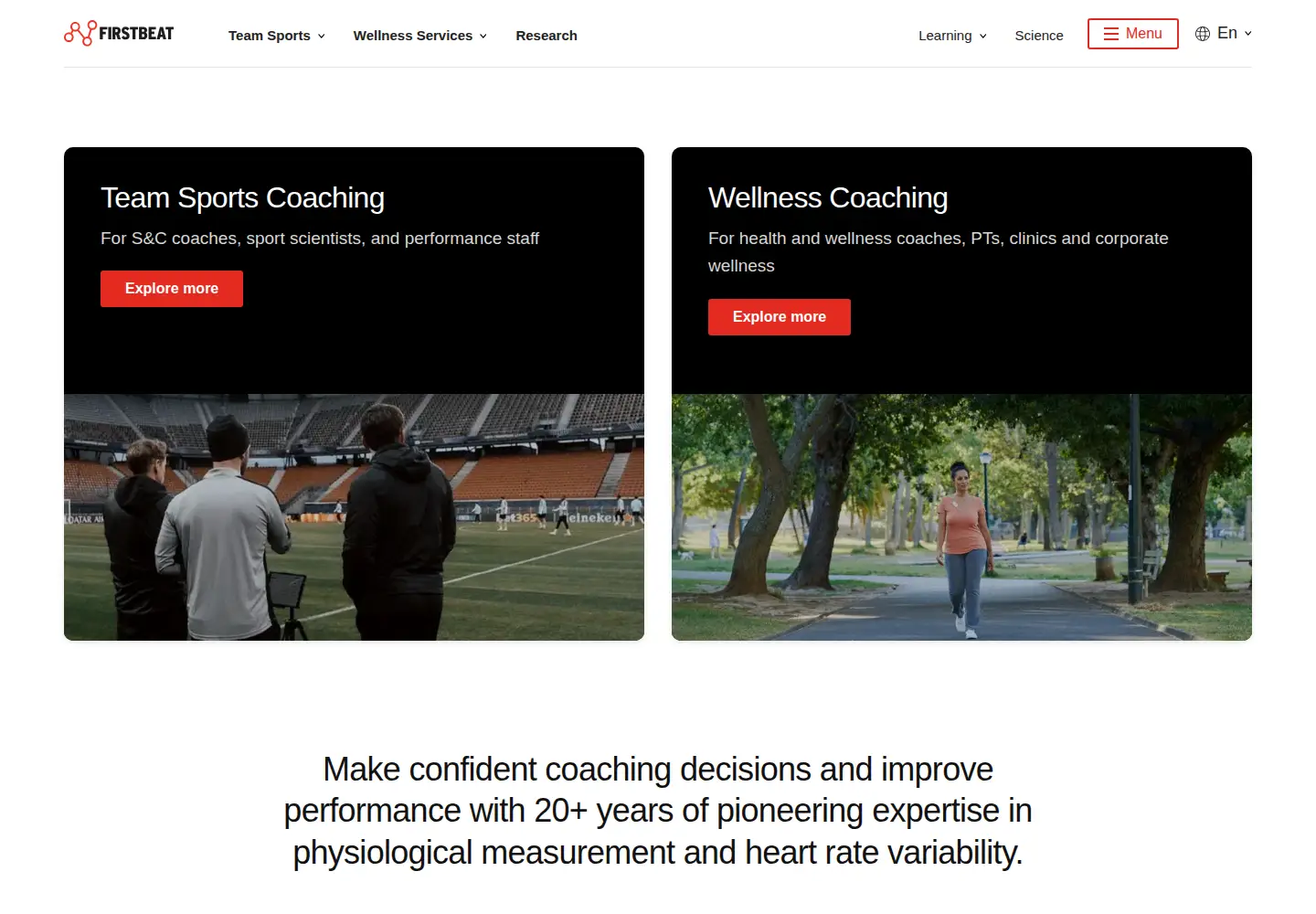 Screenshot of firstbeat.com