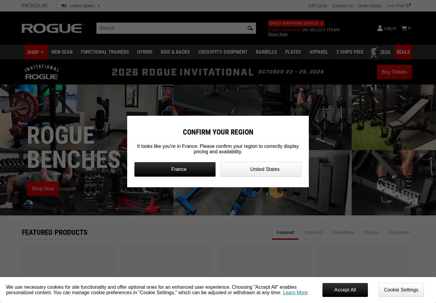 Screenshot of roguefitness.com